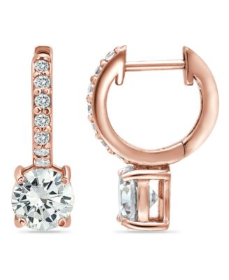 Cubic Zirconia Huggie Hoop Earrings in 18k Gold-Plated Sterling Silver or 18k Rose Gold-Plated Sterling Silver 