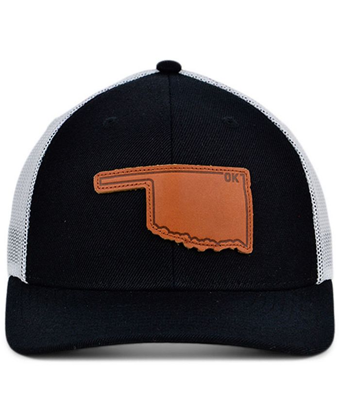 Lids Local Crowns Oklahoma Black White Leather State Patch Curved