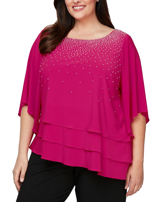 alex evenings plus size tops