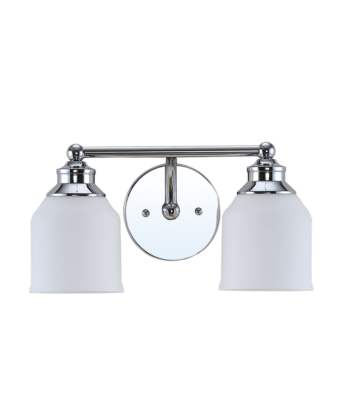 Lydia 2-Light Glass Farmhouse Cottage Led Vanity Light - Silver-tone
