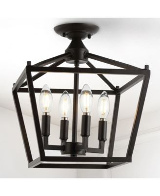 Plains Mini Lantern 4-Light Iron Modern Farmhouse LED Flush Mount