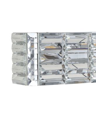 Evelyn Crystal Rectangle 2-Light Glam Modern LED Vanity Light