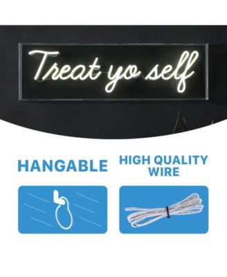 Treat Yo Self Contemporary Glam Acrylic Box USB Operated LED Neon Light