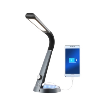 Jonathan Y Milton Aluminum Contemporary Minimalist Adjustable Head Dimmable Usb Charging Led Task Lamp In Black