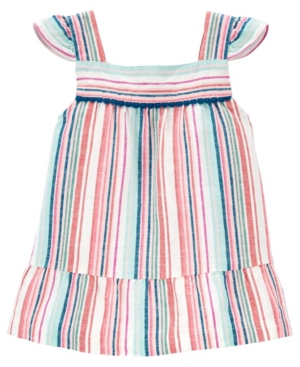Toddler Girls Striped Linen Tank