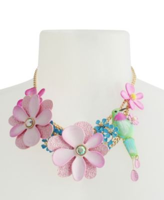 Betsey Johnson Flower Statement Necklace - Macy's