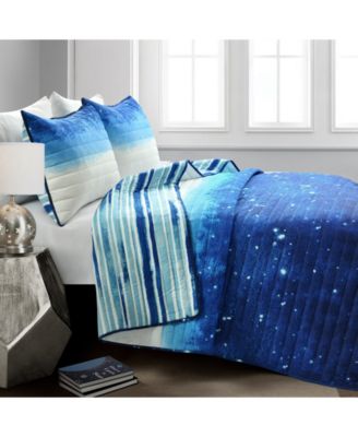 Kids Space Star Ombre 3-Pc. Quilt Set, Full/Queen