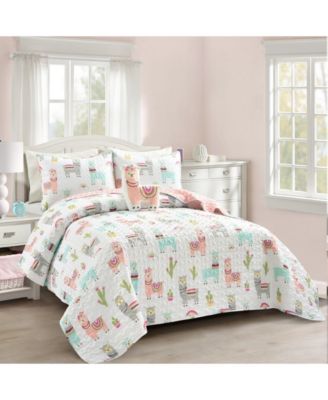 Kids Southwest Llama Cactus 4-Pc. Quilt Set, Full/Queen