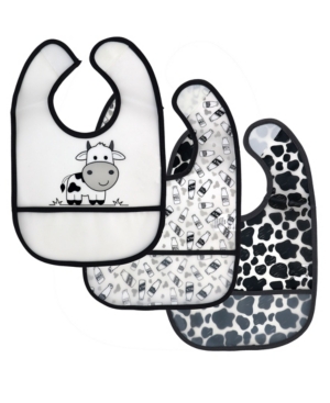 Baby Girls and Boys Cow Bibs Set Pack of 3