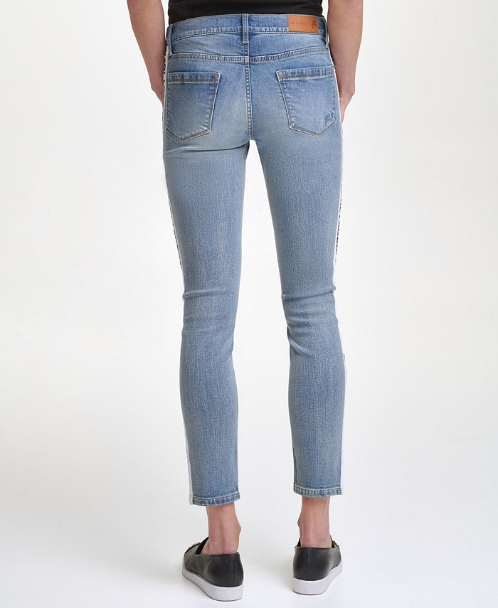 KARL LAGERFELD PARIS Women's Contrast Logo Taping Jeans - Macy's
