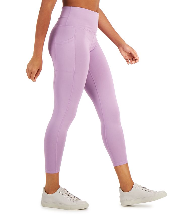 ID Ideology Women's Compression High Waist Side Pocket 7/8 Length Leggings  Pink Size Small at  Women's Clothing store