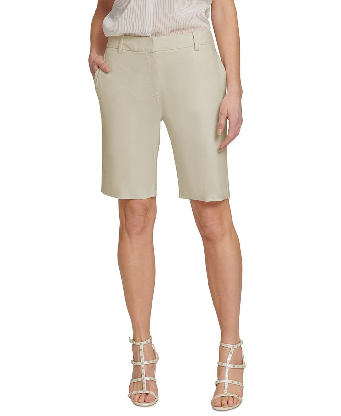DKNY Linen Bermuda Shorts - Macy's