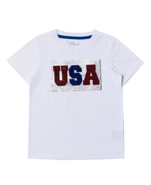 Little Boys Short Sleeve Flip Sequin Graphic T-shirt