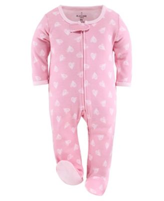 Baby Girls Sleep n Play Footed Pajamas Sleepwear Set, 6-9 Months, Newborn, 3-Pack