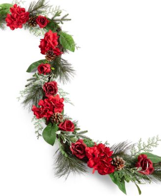 Martha Stewart Collection - Holiday Rose & Hydrangea Garland