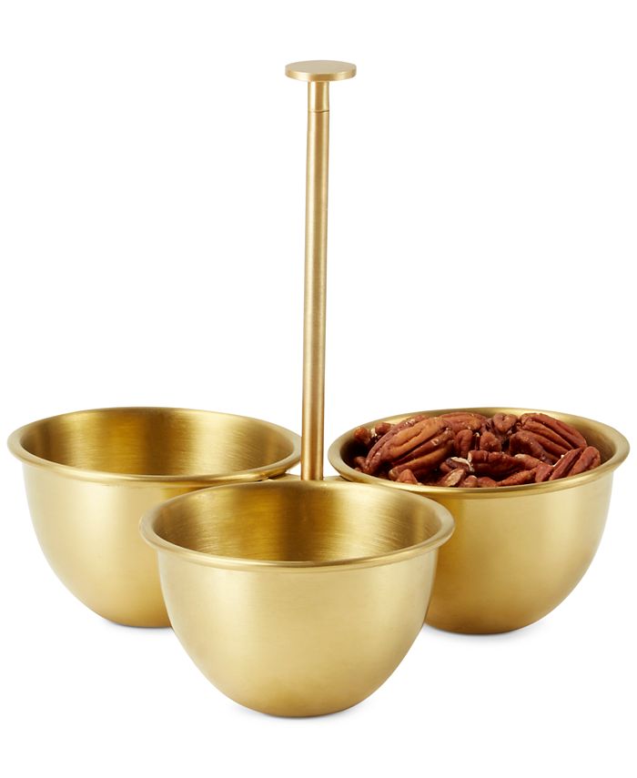 Martha Stewart Collection GoldTone Connected Nut Bowls, Created for