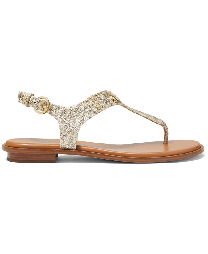 Michael Kors MK Plate Flat Thong Sandals & Reviews - Sandals - Shoes ...