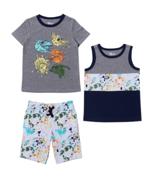 Little Boys Graphic T-shirt Tank and Short Set 3 Piece