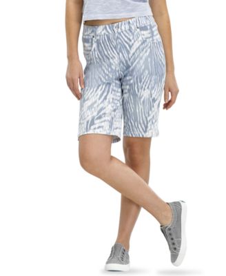 Hue Ultra-Soft Denim Ikat Zebra Bermuda 