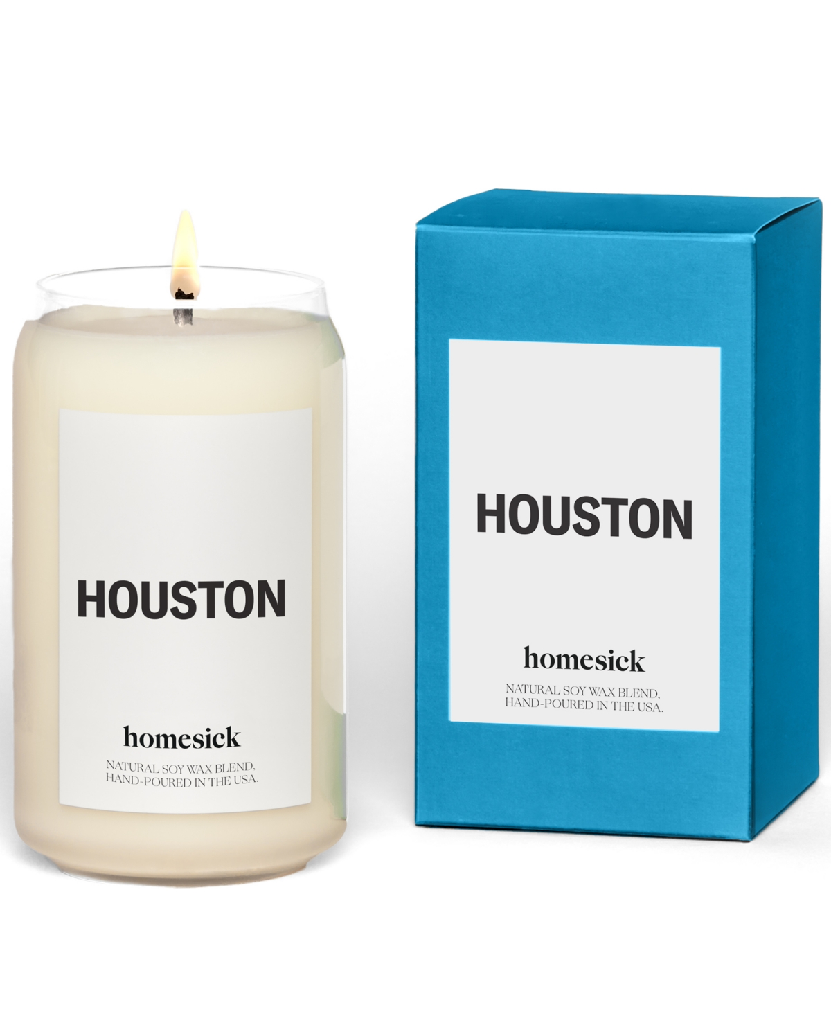 Houston Candle, Leather & Tobacco Scented, 13.75-oz. - White