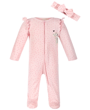 First Impressions Baby Girls Sweet Safari Cotton Coverall, Created For Macy's In Faintest Pink