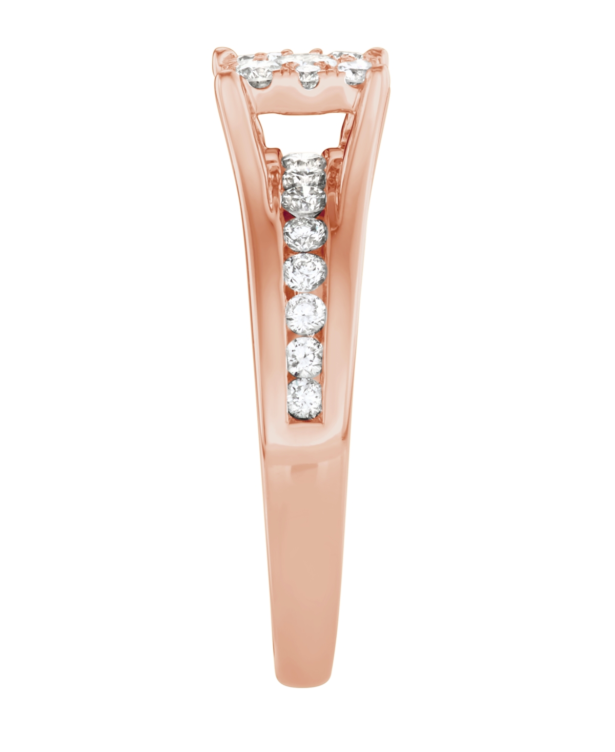Diamond Cluster Channel-Set Bridal Set (1 ct. t.w.) in 14k White, Yellow or- Rose Gold