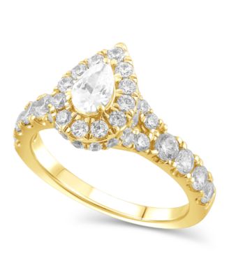Diamond Pear-Cut Halo Bridal Set (2. ct. t.w.) in 14K White, Yellow or Rose Gold