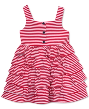 Rare Editions Baby Girls Striped Tiered Dress