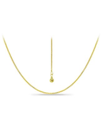 Adjustable 16"- 22" Box Link Chain Necklace in 18k Gold-Plated Sterling Silver, Created for Macy's (Also in Sterling Silver)