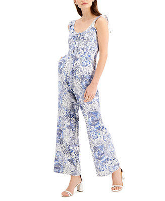 INC International Concepts INC Printed Lace-Up Jumpsuit, Created for ...