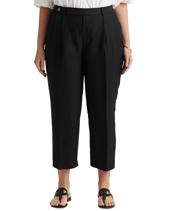 Lauren Ralph Lauren Plus Size Cropped Wide-Leg Pants - Macy's