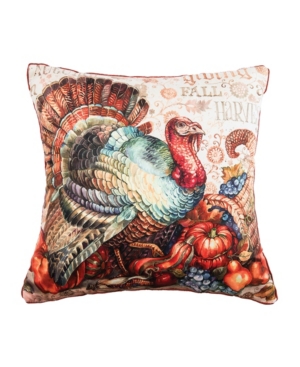 C & F Home Traditional Turkey Hd Pillow, 18" X 18" In Brown