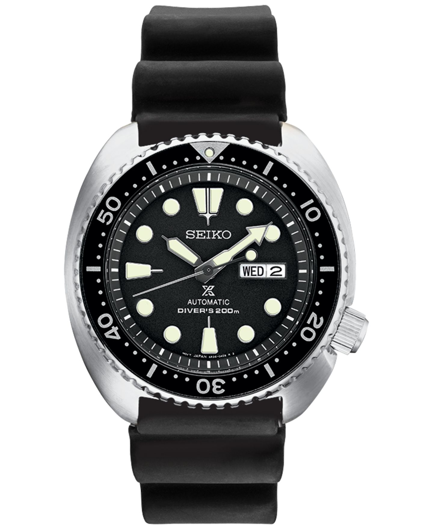 Мужские часы Seiko Automatic Prospex Diver Black Silicone Strap Watch 45mm — фото 1