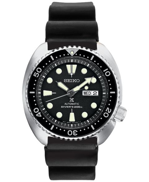 Мужские часы Seiko Automatic Prospex Diver Black Silicone Strap Watch 45mm