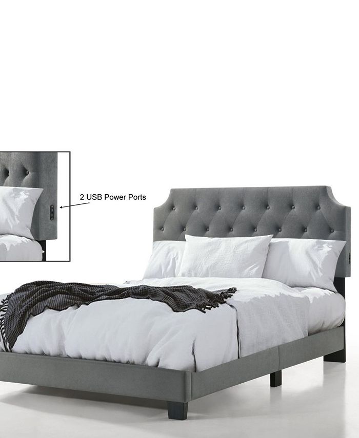 Belle Isle Furniture Regal Tufted Bed, Queen & Reviews Furniture Macy's
