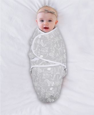 Baby Boys Newborn Swaddles Girls, 3 Pack Set, Grey Safari Sky