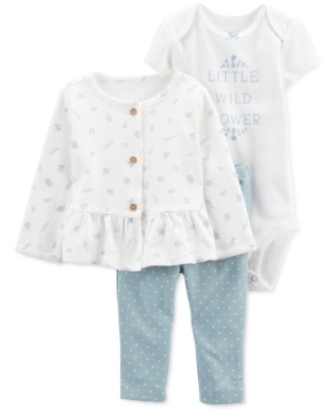 Carter's Baby Girls 3-Pc Little Wildflower Cardigan Set