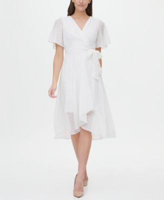 tommy hilfiger belted chiffon midi dress