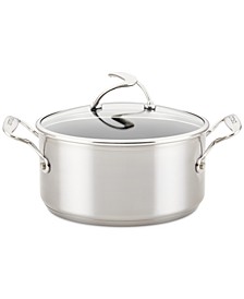 SteelShield S-Series Stainless Steel Nonstick Saucepan with Lid, 4-Quart, Silver