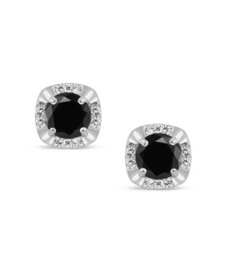 White Diamond & Treated Black Diamond (3/4 ct. t.w.) Stud Earrings in 14K White Gold