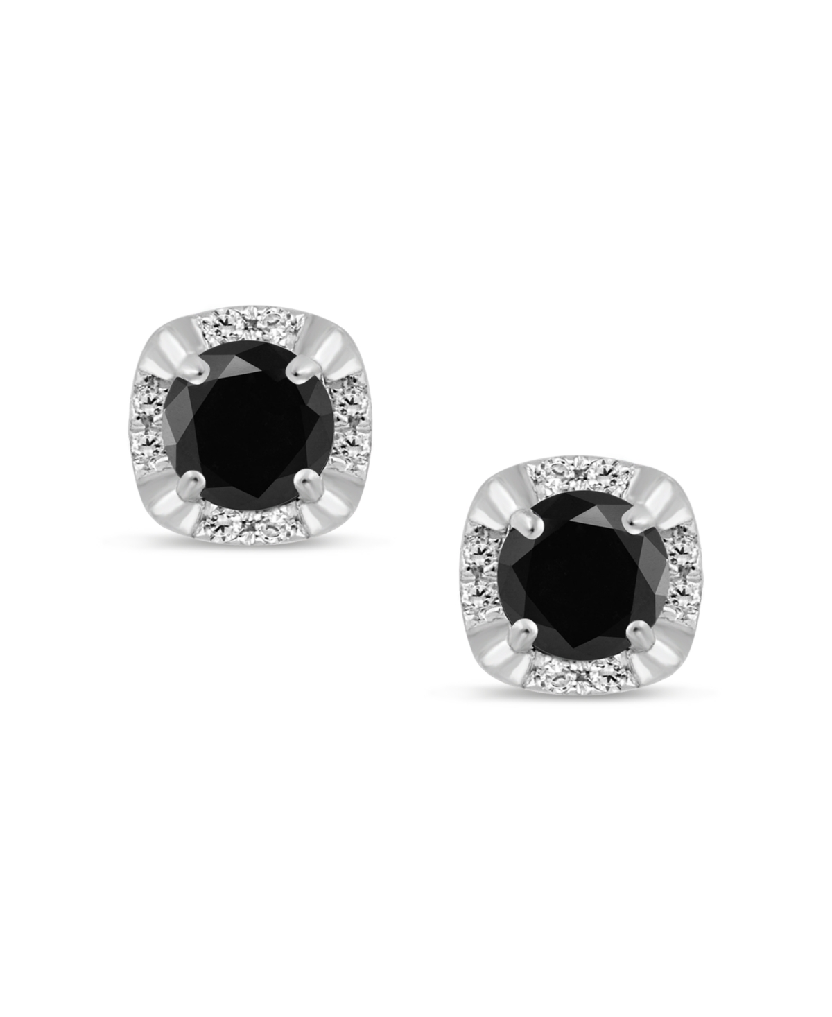 White Diamond & Treated Black Diamond (3/4 ct. t.w.) Stud Earrings in 14K- White Gold