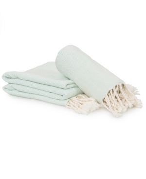 Linum Home Textiles Turkish Cotton Fun In Paradise Pestemal Beach And Hand Towel 2-piece Set Bedding In Aqua