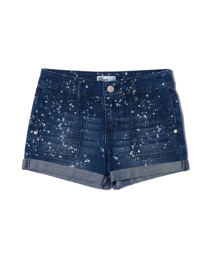 Big Girls Splattered Cuffed Denim Shorts