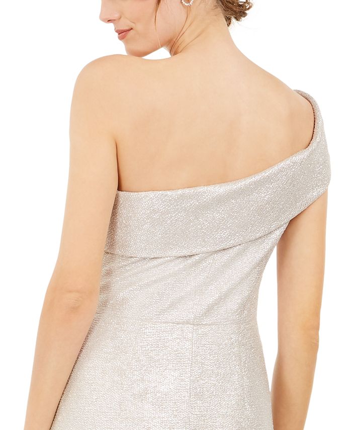 Eliza J One-Shoulder Metallic Gown & Reviews - Dresses - Women - Macy's