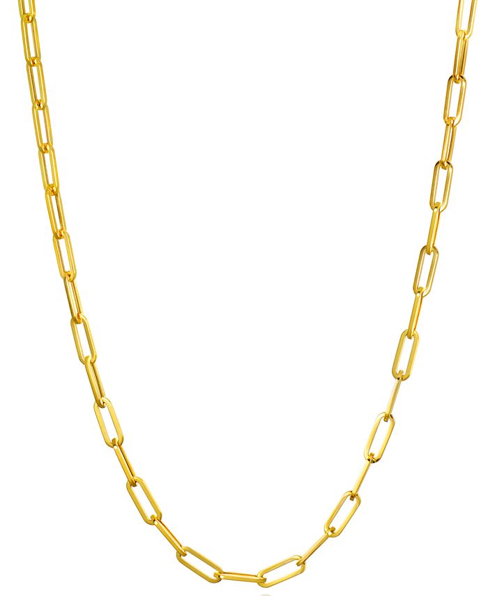 14K Gold Paper Clip Link Chain Necklace S / 18 / Yellow Gold