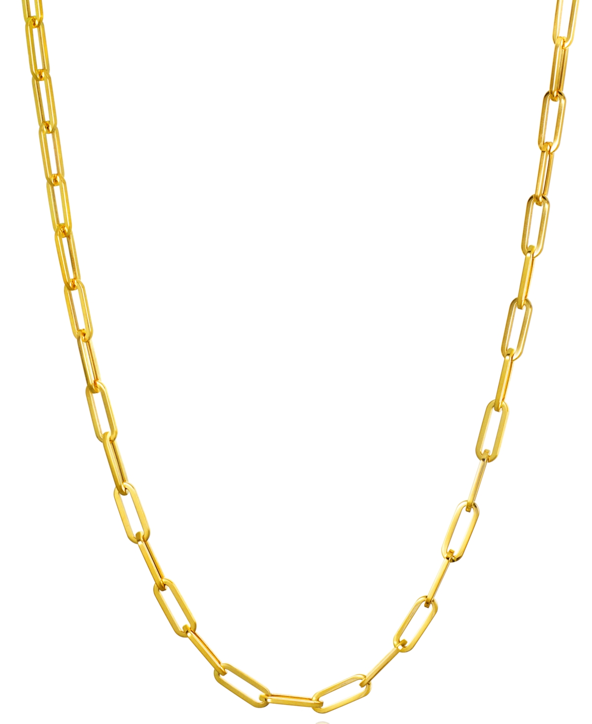 Paperclip Link 18" Chain Necklace in 14k Gold - Yellow Gold