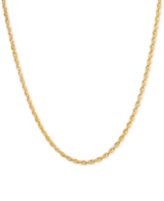 Sparkle Rope Chain Necklaces 2mm In 14k Gold