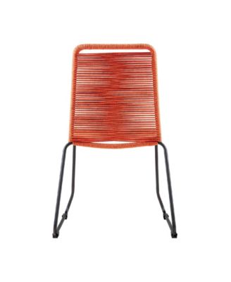 Shasta Outdoor Metal and Rope Stackable Dining Chair, Set of 2