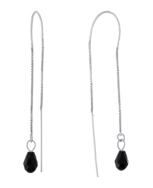 Giani Bernini Clear Crystal Briolette Pull Through Chain Earrings In Sterling Silver In Black