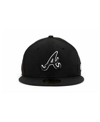 New Era Atlanta Braves Black and White Fashion 59FIFTY Cap - Macy's